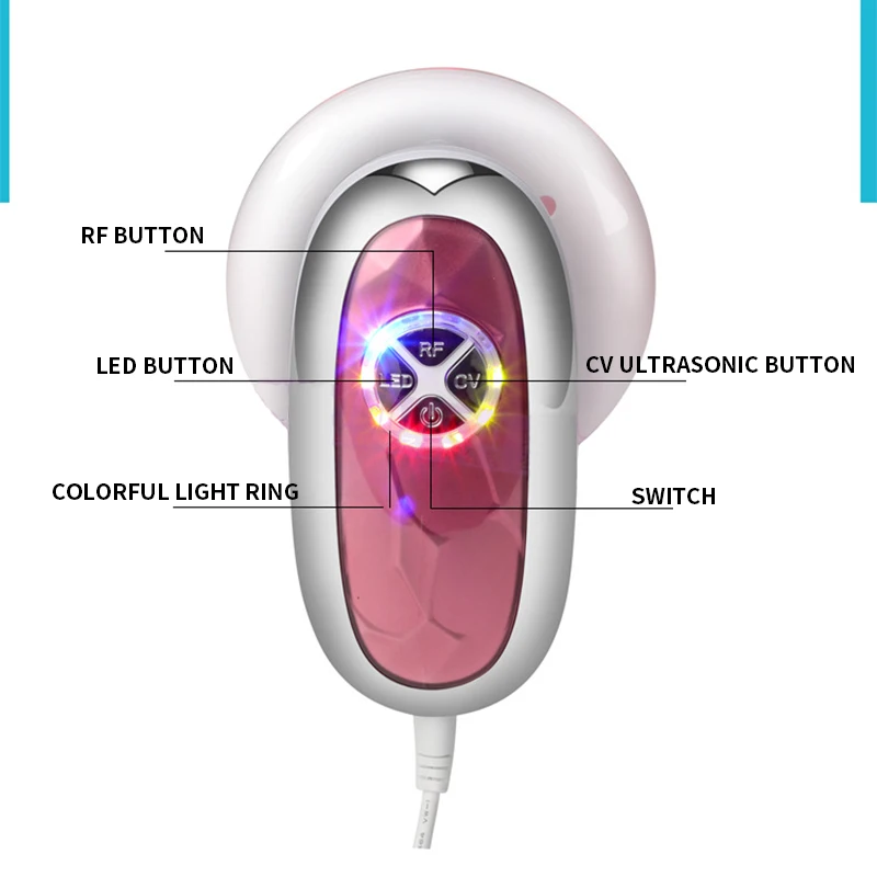 SC152 جهاز تجميل بتردد الراديو CV جهاز تجميل بالموجات فوق الصوتية LED لون فاتح تجديد الجلد
