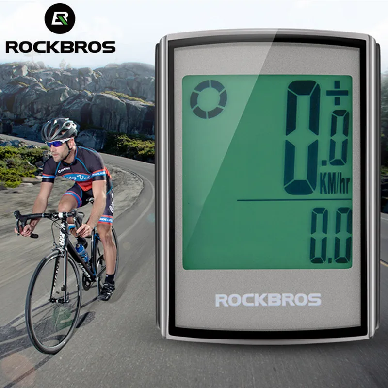 ROCKBROS Bicycle Computer Bike Wireless Computer Cycling Waterproof Wireless Speedometer Stopwatch LED Display Digital Computer