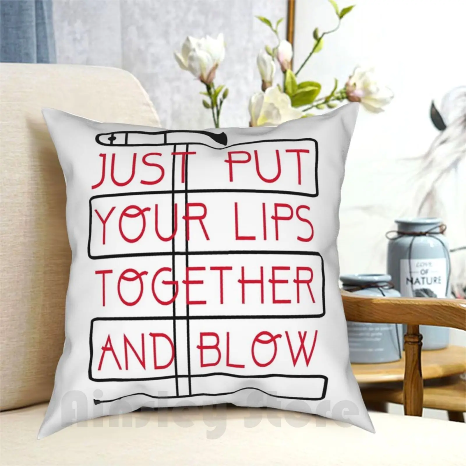 Just Put Your Lips Together And Blow! Pillow Case Printed Home Soft Throw Pillow Music Jazz Jazz Music Marching Band