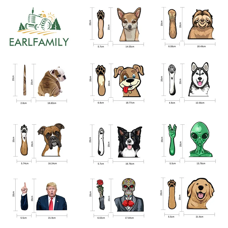 EARLFAMILY 20 سنتيمتر ل لابرادور ممسحة ملصقات السيارات مضحك الفينيل سيارة التفاف ملصق مائي الكتابة على الجدران Campervan الزجاج الأمامي واقية من الشمس ملصقا
