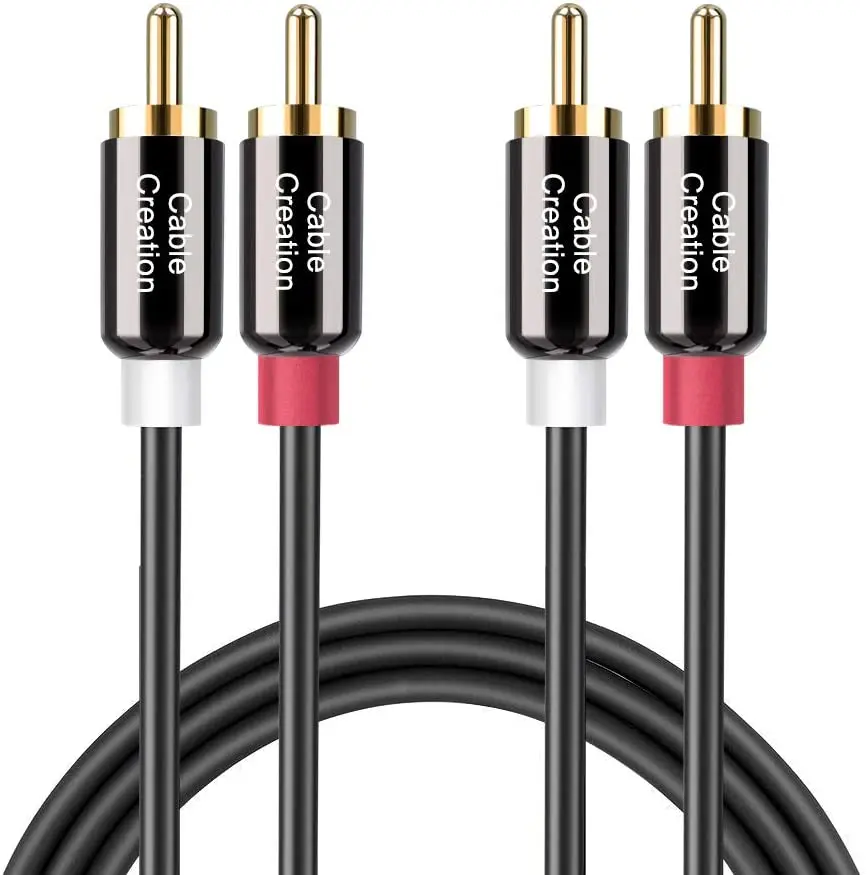 RCA Cable,2RCA Male to 2RCA Stereo Audio Cable Gold-Plated Compatible with Speaker,Turntable,Receiver Subwoofer,Double Shielded