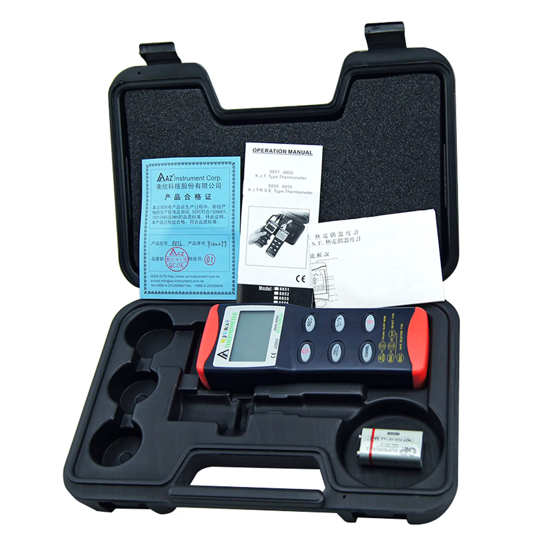 Termómetro termopar AZ8856 K, J, T, R, S, E, medidor de temperatura de entrada de canales duales