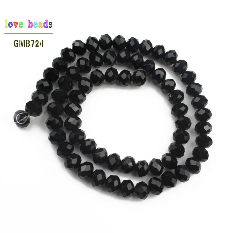 Faceted Black Glass Crystal Rondelle Spacer Beads 4/6/8/10/12/14mm Jewelry Making Diy Jewelry Accessories Jewelry Findings
