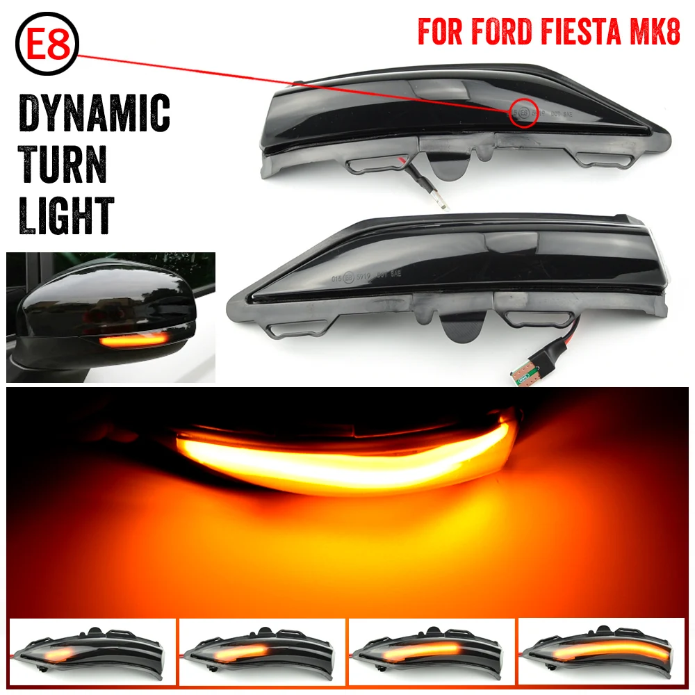 For Ford Fiesta MK8 2019 2020 Rearview Mirror Indicator Lamp Side Wing LED Blinker Light