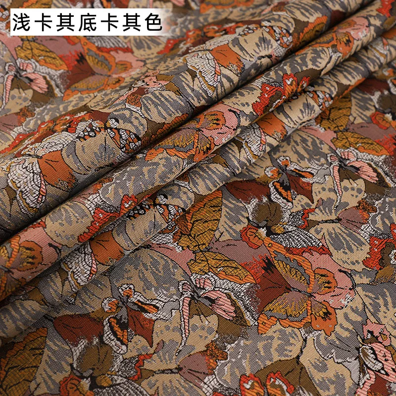 Satin fabric for sewing imitation silk brocade jacquard fabrics high quality cheongsam and kimono garment material