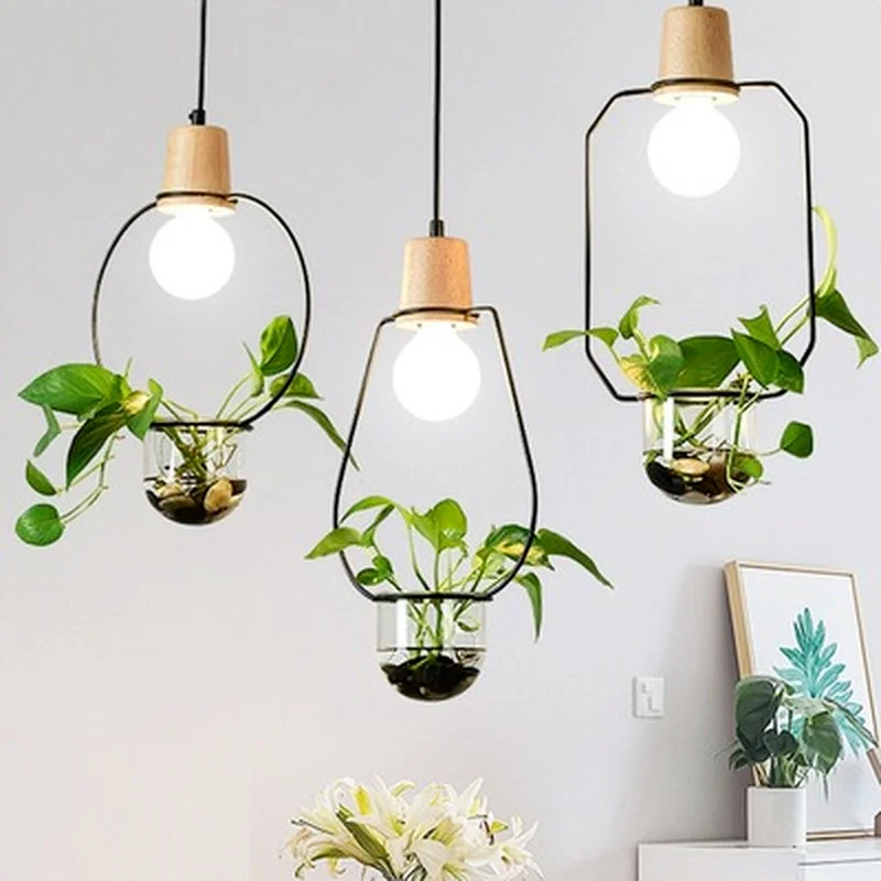 

Nordic Pendant Lights For Dining Room Coffee Shop Hanging Light Fixture Rester Restaurant Bar Lamps Excluding Plant