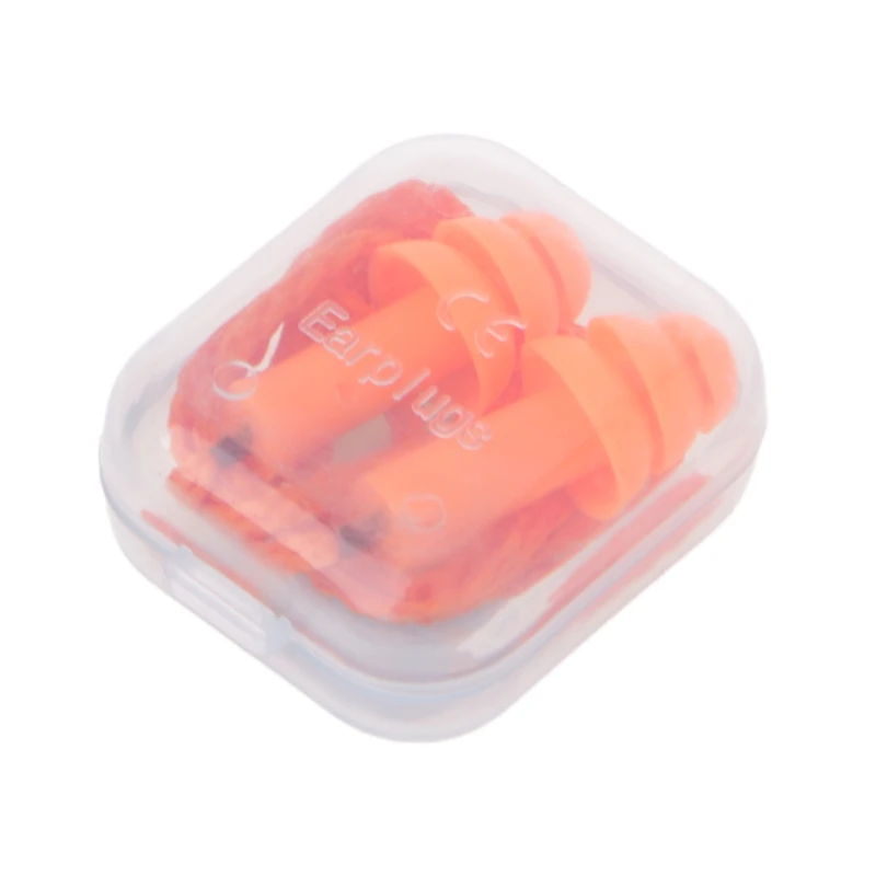 Soft Silicone Wired Ear Plugs Noise Reduction Caps Earmuffs Hearing Protection