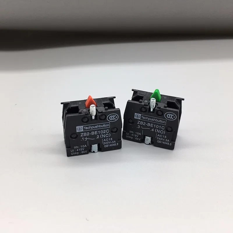 10pcs Xb2 Push Button Switch Zb2be102c(nc) Contact Block Zb2-be101c (no)