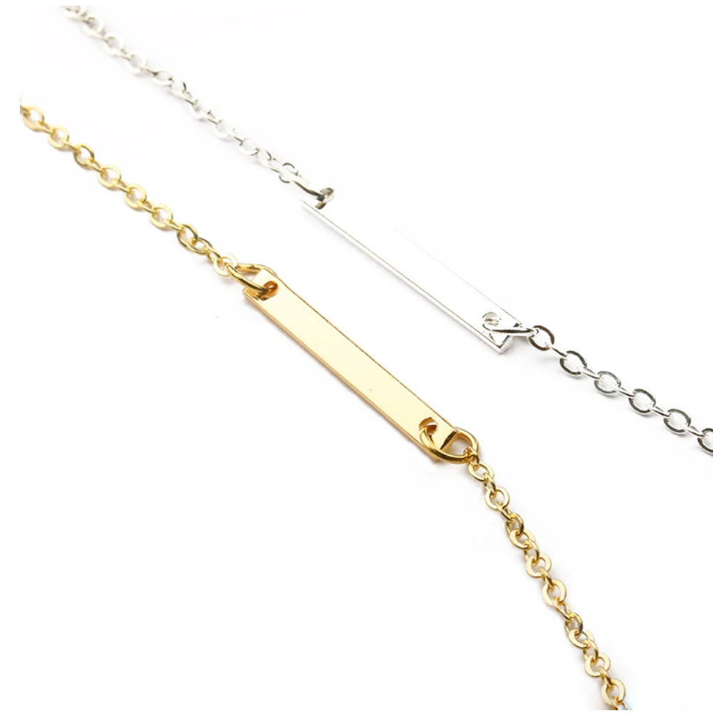 Sexy Multi Layer Necklace Coin Chain Choker Extended O chain with Square Bar Charm silver color gold color plated for Women Gift