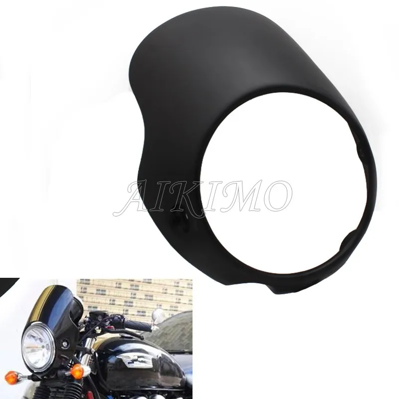 

Cafe Racer Motorcycle ABS Headlight Fairing Visor Retro Universal 7" For BONNEVILLE T100 T120 Thruxton 900 Benelli Leoncino 500