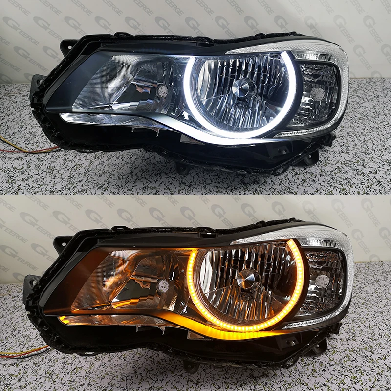 For Subaru Impreza XV Crosstrek GJ GP Ultra Bright A/W Switchback Day Light Turn Signal SMD LED Angel Eyes Kit Halo Rings