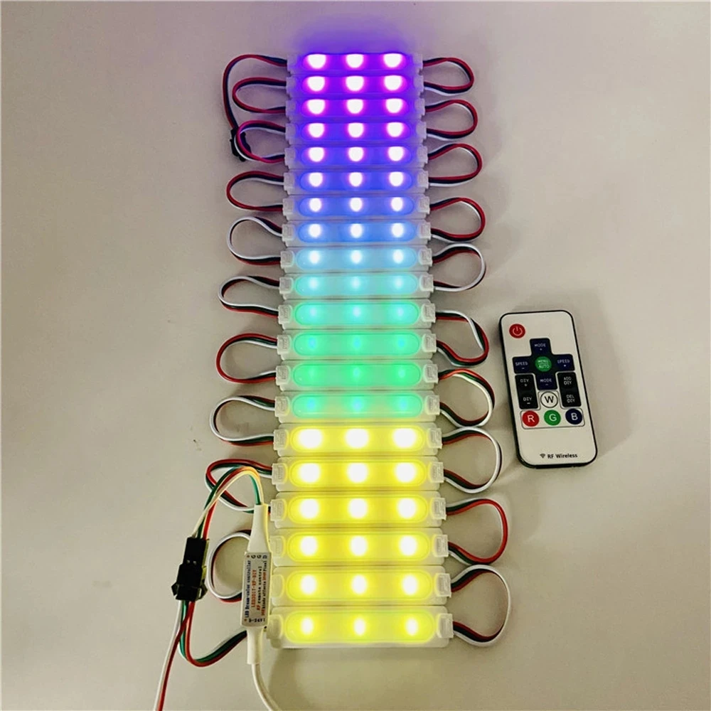 20Pcs Led Module 5050 Rgb Droom Kleur WS2811 Full Color Injectie 12V Waterdichte IP68 Symfonie Ic Full Color super Led Module