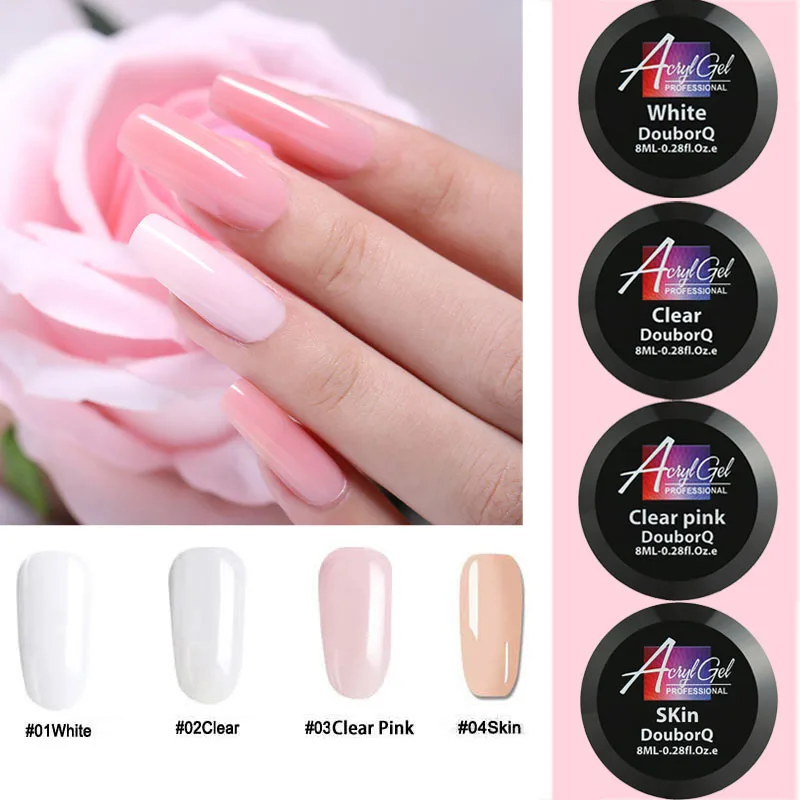 Round Box PolyNail gels For Nail Extension Quick Building Gel 4 Colors Acrylic Nail Art Crystal UV Resin Builder Poly Nail Gel