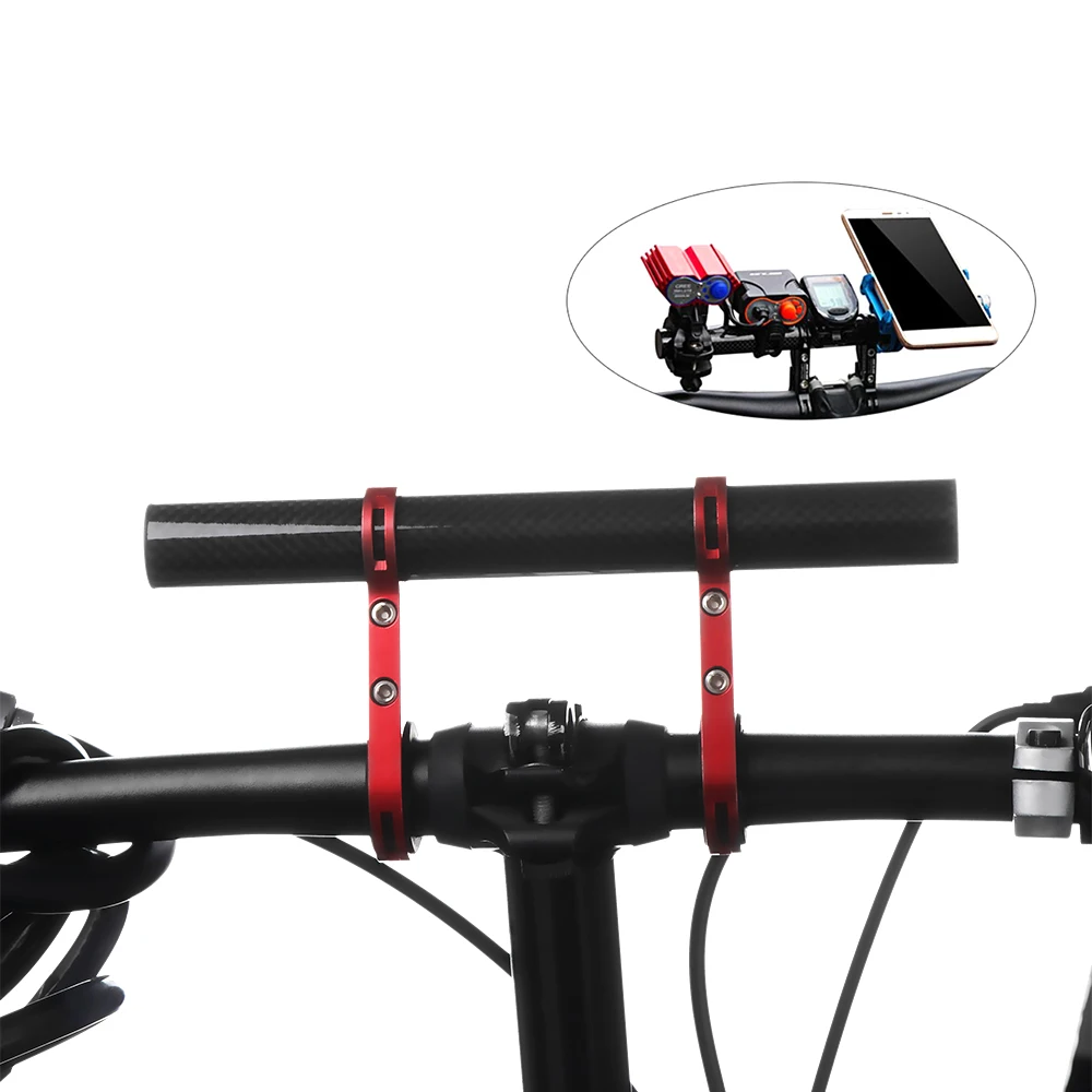 1Pc Aluminum Alloy Bike Handlebar Extender Fashion Double Tube Bracket Lamp Mount Bicycle Extra Storage Space Accessories