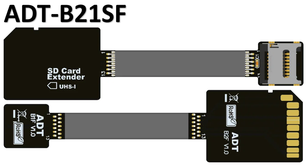 SDHC SDXC UHS-I SD Card Extender Cable TF Memory Card Extension Cord High-speed Transmission