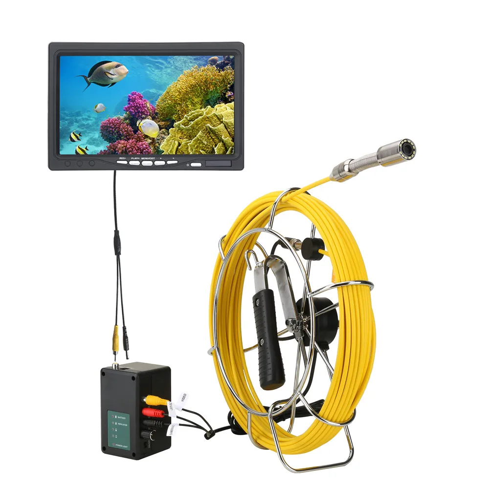 7 Inch 20/30/40/50M Kabel Met Meter Teller Rioolbuis Inspectie Camera, afvoer Riool Pijplijn Industriële Endoscoop