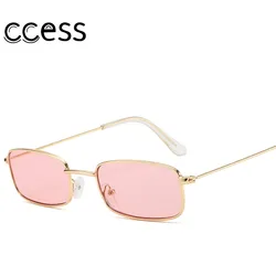 Women Metal Sunglasses Men Retro Small Square Sun Glasses Female Yellow Pink Lens Glasses Small Frame Shades Eyeglass 2020