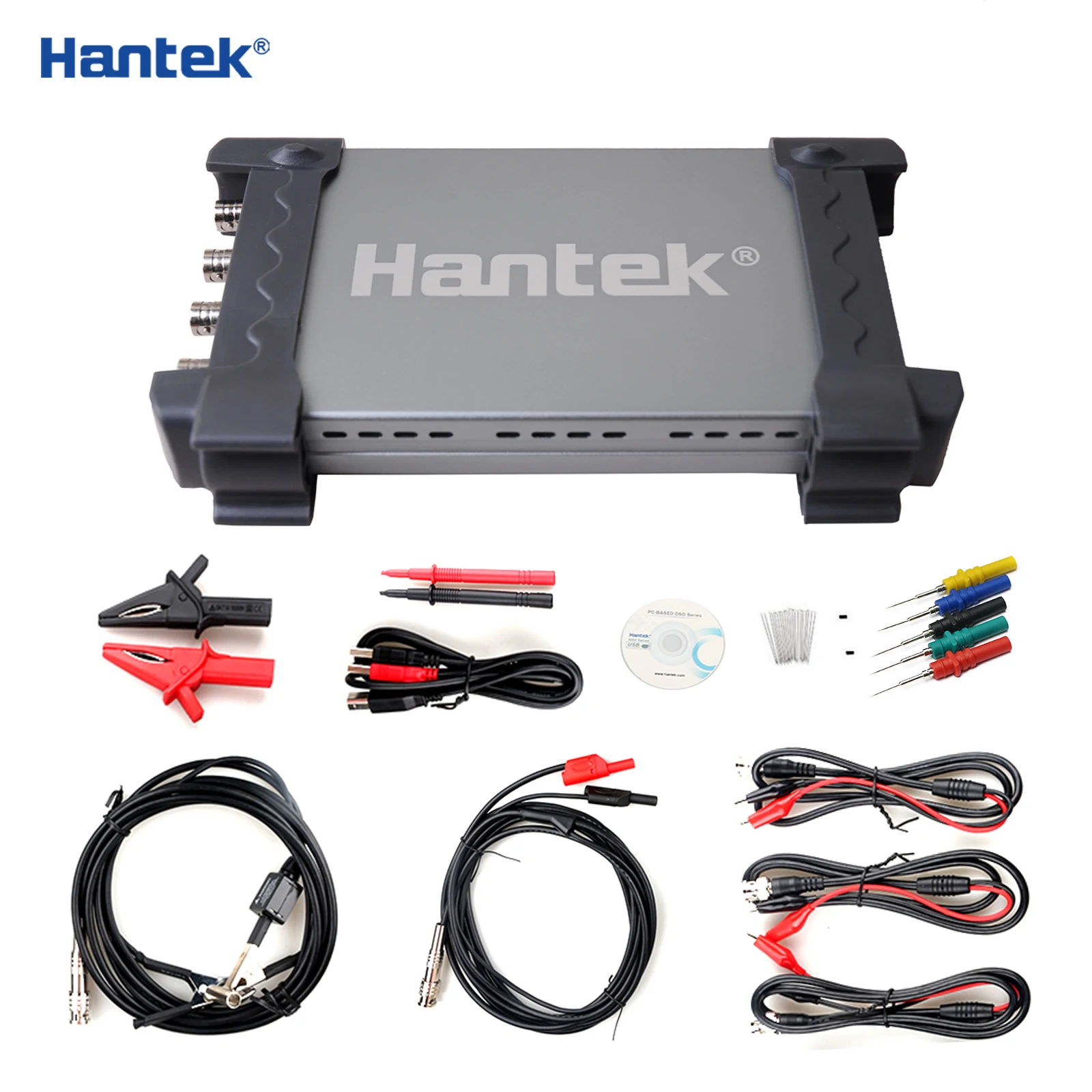 Hantek-osciloscópio 6074be (kit i) padrão, equipado com mais de 80 tipos de função de medição automotiva, usb2.0, 4 canais isolados