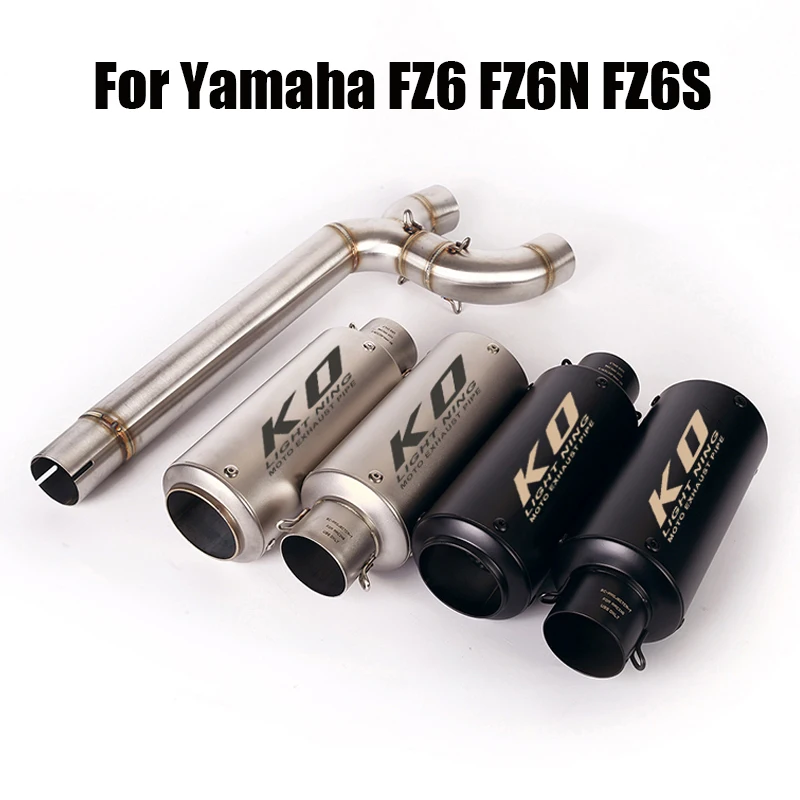 

Exhaust System For Yamaha FZ6 FZ6N FZ6S Motorcycle Connect Link Pipe Middle Tube 51mm Escape Muffler Tip Slip On Left Right