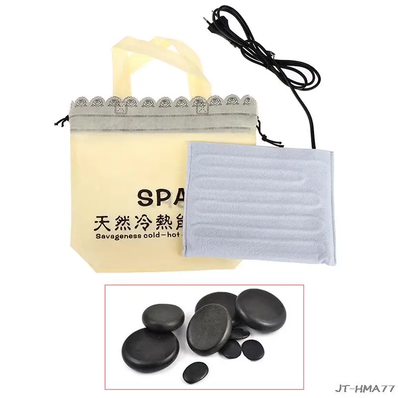 Hot Rocks Massage Stones Warmer Heater Electric Heating Bag Body Spa Pain Relief