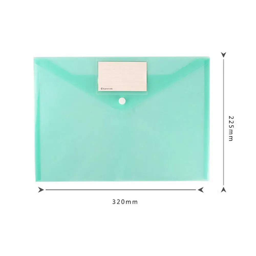 A4 File Bag Folders Wallets  Colorful Convenient Snap  PP Transparent Data  Storage Office Stationery Student Learning Tools