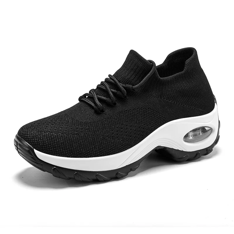 Women Running Sneakers Female Light Sports Shoes Breathable Air Cushion Flying Weaving Outdoor Walking Jogging Leisure Shoes