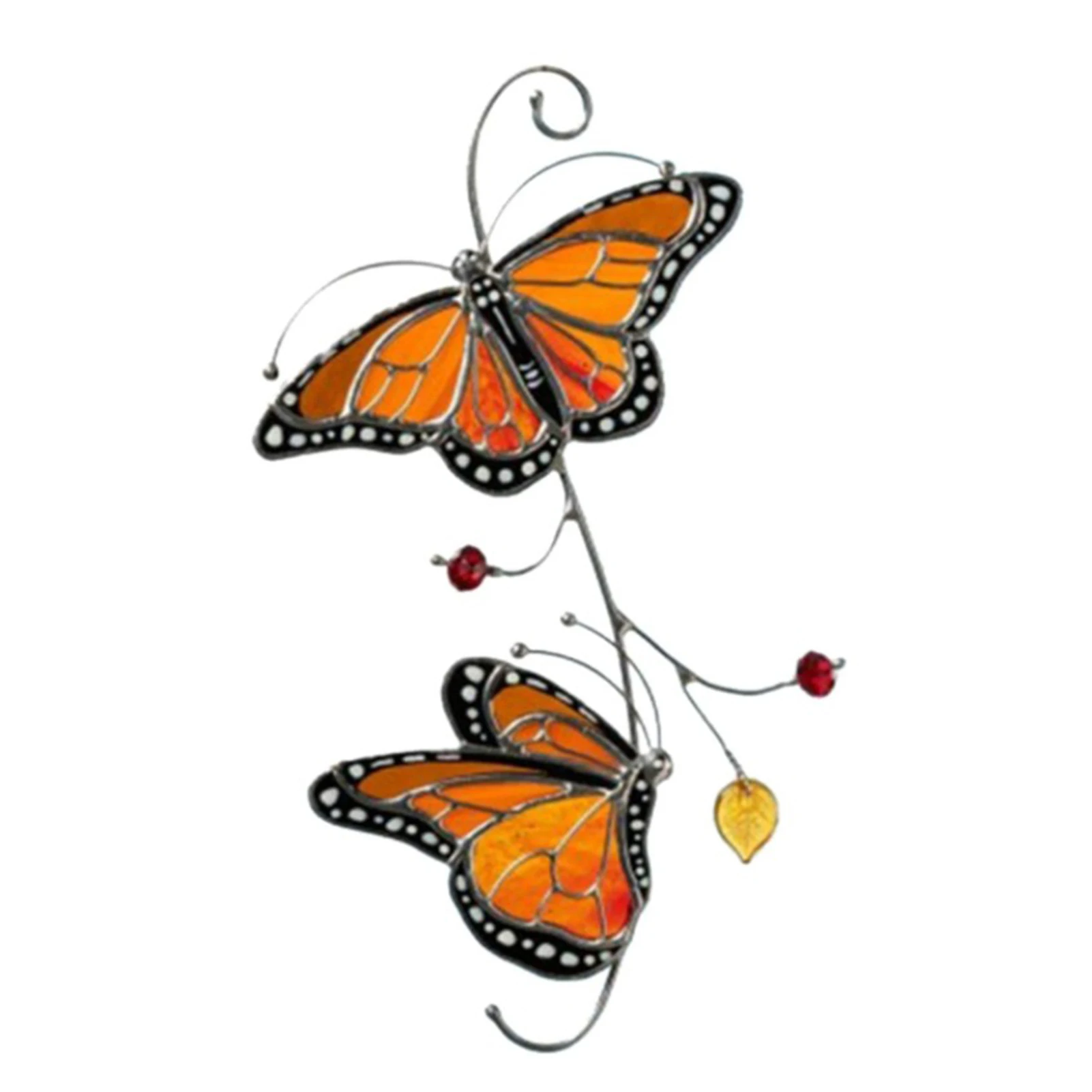 Exquisite Metal Monarch Butterfly Window Pendant Decoration Crafts Butterfly Shape Wind Chimes For Home Living Room Decoration