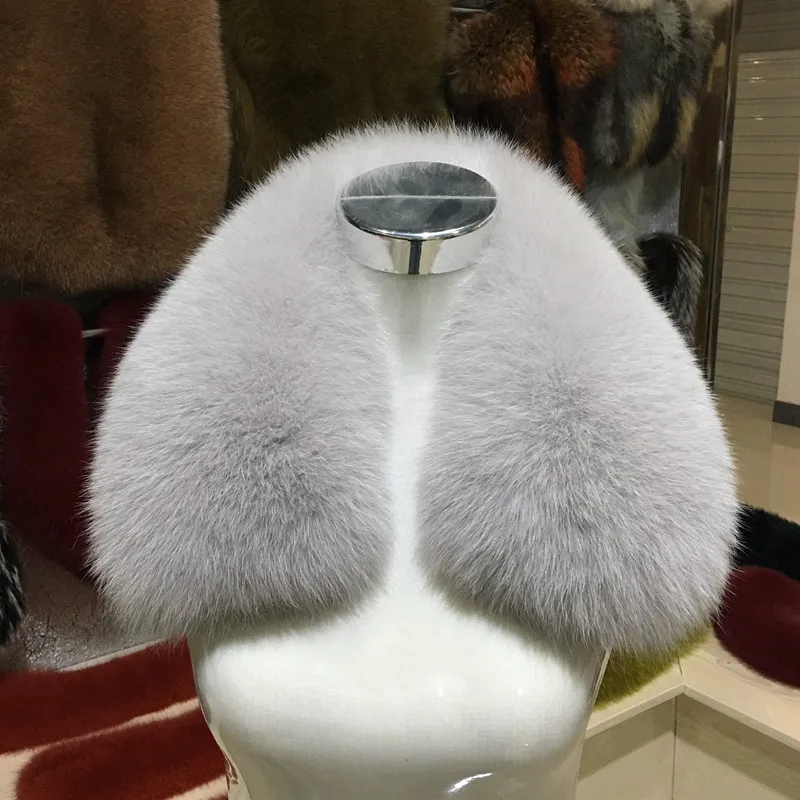 

2024 JKP new fox fur collar whole fur lady widened to increase fox fur square collar fashion Natural fox fur Ring scarves