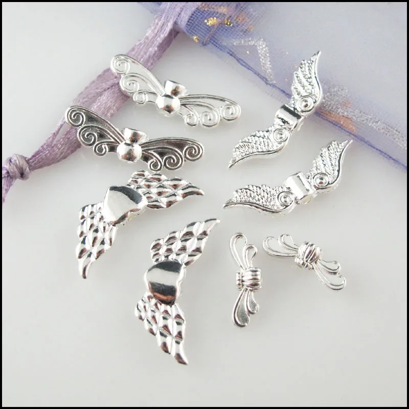 Fashion New Animal Butterfly Dragonfly Wings Angel Wings Charms Silver Plated Spacer Beads