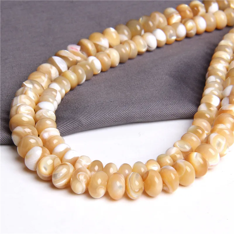 Natural Mother of Pearl Shell Flat Round Beads Trochus Wheel Shape Shell Spacer Original Beads For Jewelry DIY 15\