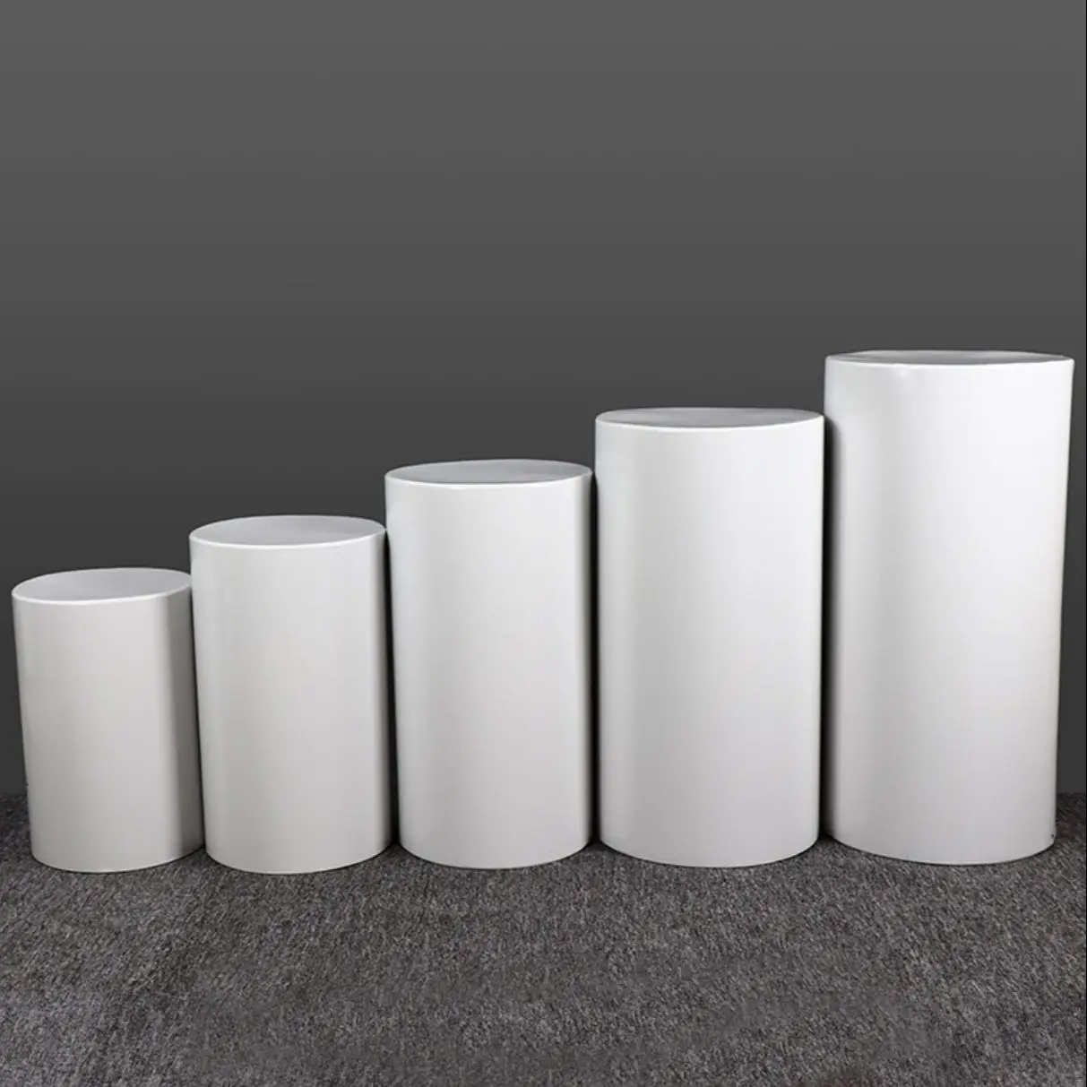 White Round Cylinder Circular Column Pedestal Display Art Decor Plinths Pillars for DIY Wedding Decorations Holiday Party