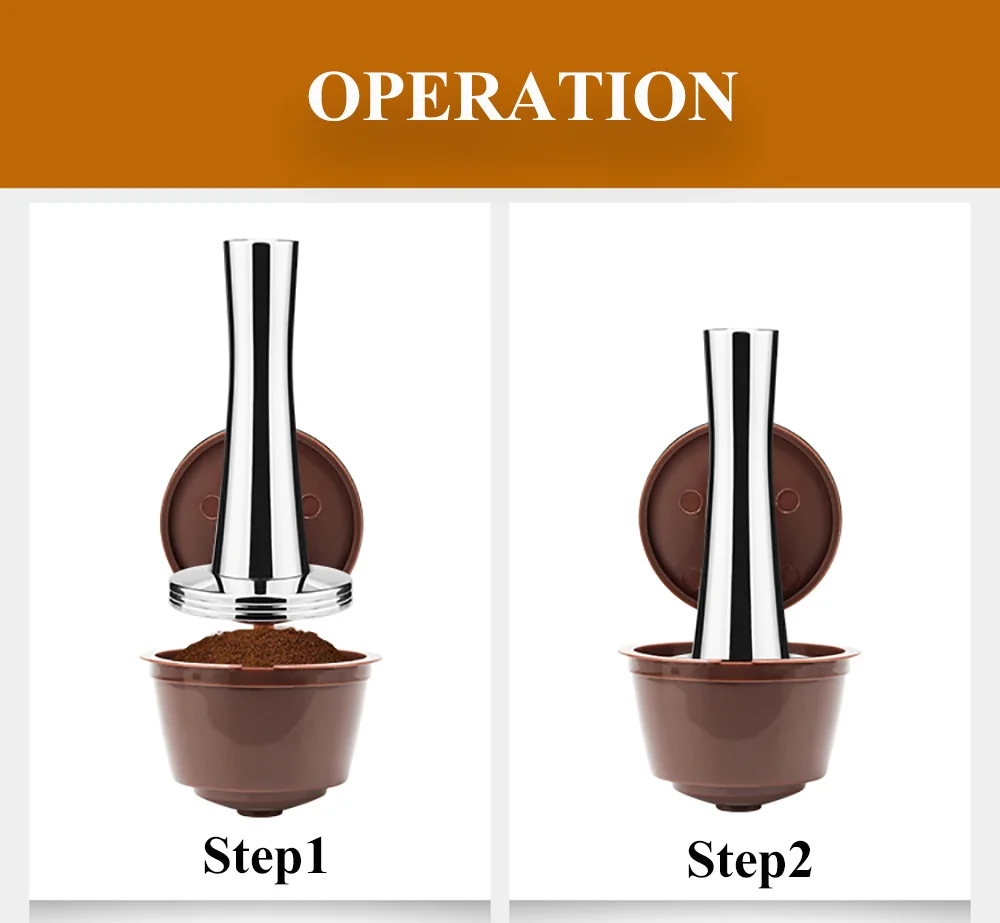 icafilas Reusable Coffee Capsule Nescafe Dolce Gusto Filters with Mesh Dolci Gusto Pod Cup for Coffee machine Tool Tamper