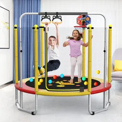 Trampolín de Interior para niños y adultos, cama de rebote para bebés, cinturón de Fitness, Red de juguete familiar, cama de salto