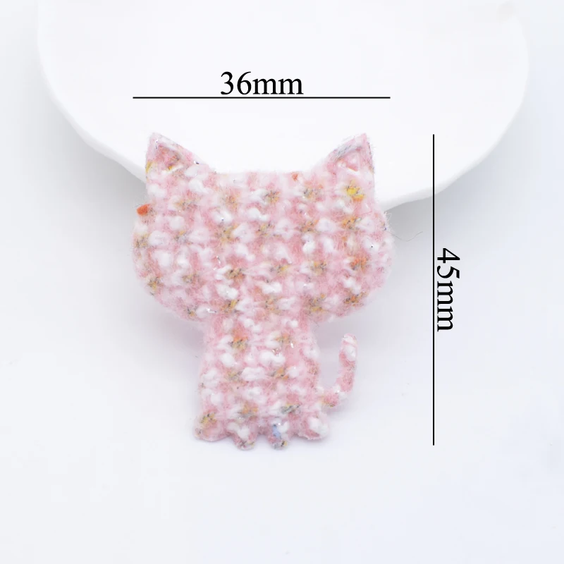 10Pcs 36*45mm Padded Fluffy Patches Cat Applique for Handmade Clothes Hat Sewing Supplies DIY Headwear Hair Clips Accessories