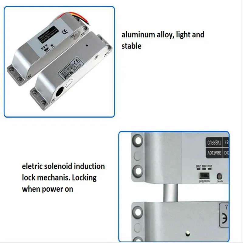 DC12V 1000KG Electric Drop Door Lock Magnetic Induction Gate Entry Access Control Magnetic Gate Lock 0s/3s/6s delay Function