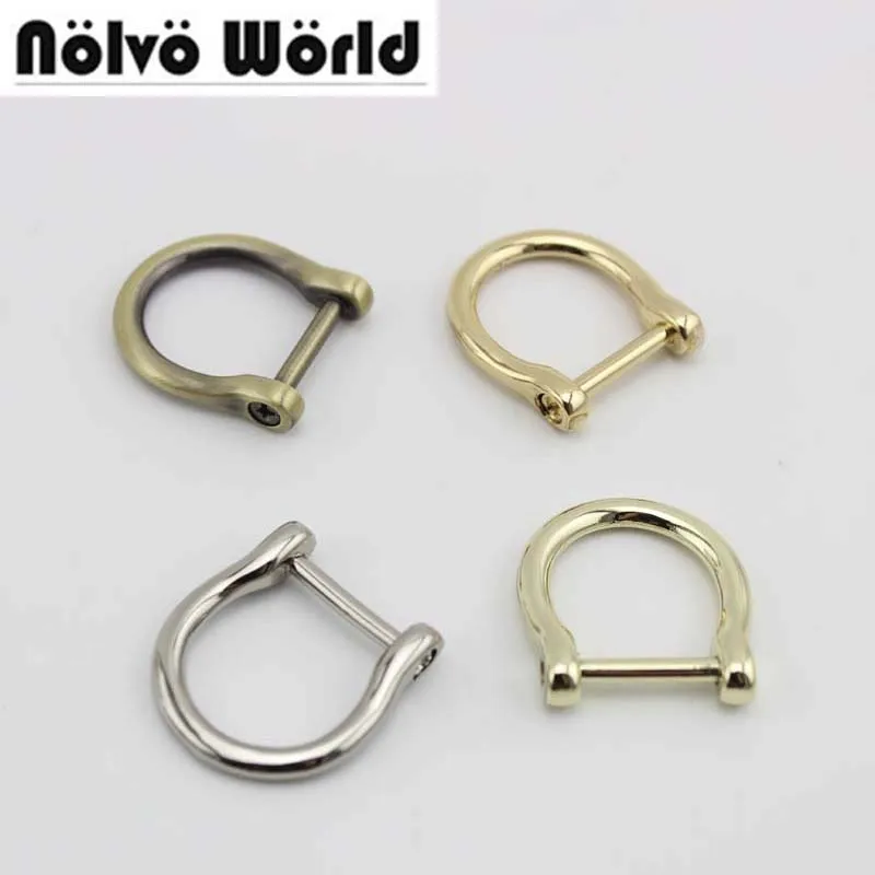 

100pcs 1.6cm 2cm 6 Colors screws opened horseshoe buckle,detachable Dee Rings for bags handbags purse handle hanger