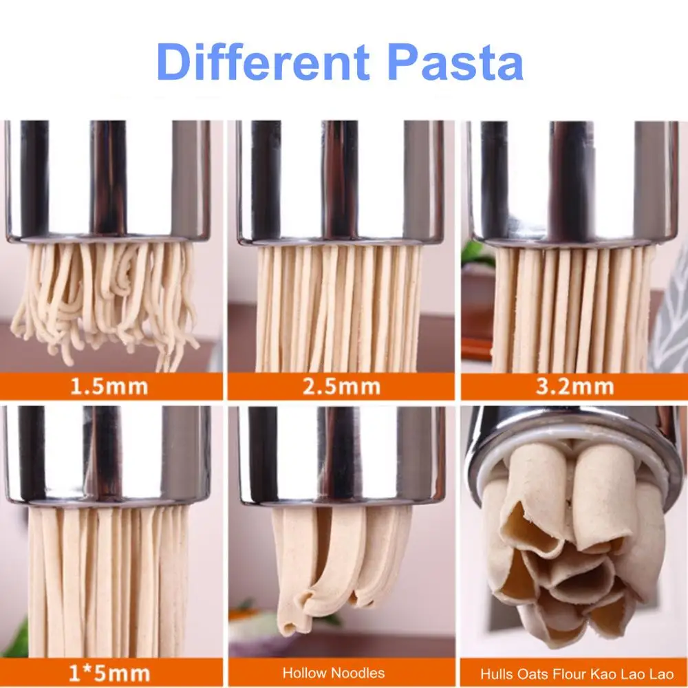 7 Mold Stainless Steel Fresh Pasta Manual Noodle Maker Press Kitchen Machine