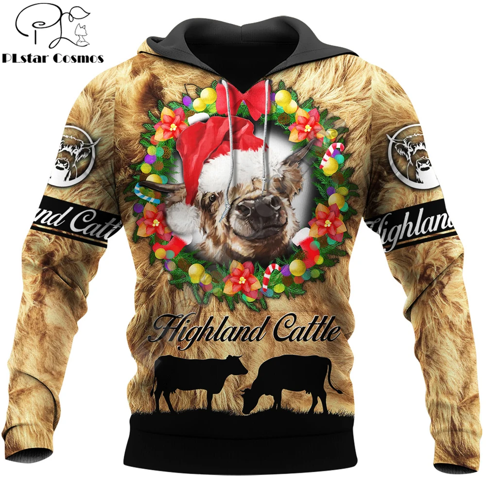 

2021 Autumn Mens Hoodie cute Cow Christmas 3D All Over Printed hoodies and Sweatshirt Unisex Casual Stree Sportswear DW778