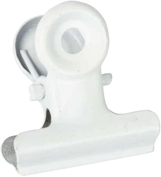 Metal Bulldog Clips - Small - 22mm - White - 10/Pack