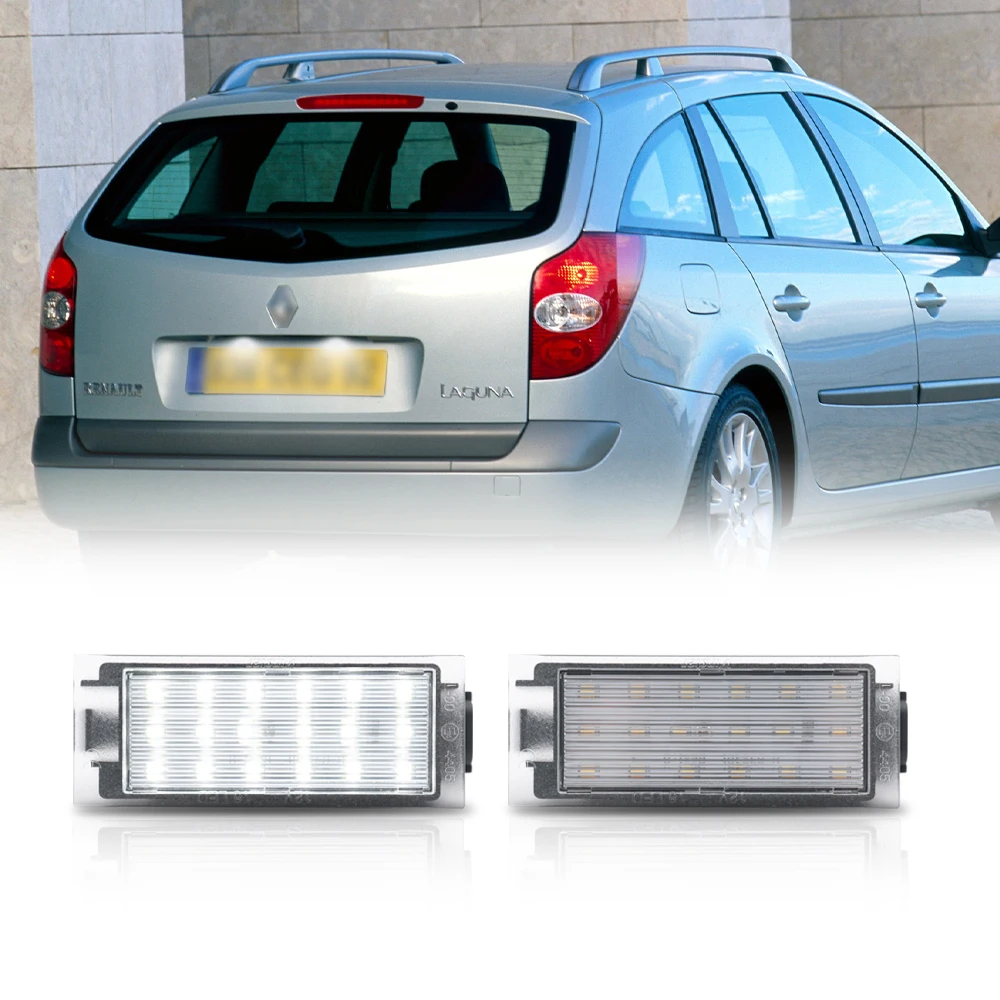 

2x LED License Number Plate Light For Renault Twingo Clio Megane 3Laguna Vel Satis Fastback Master Kangoo Trafic OEM# 8200480127