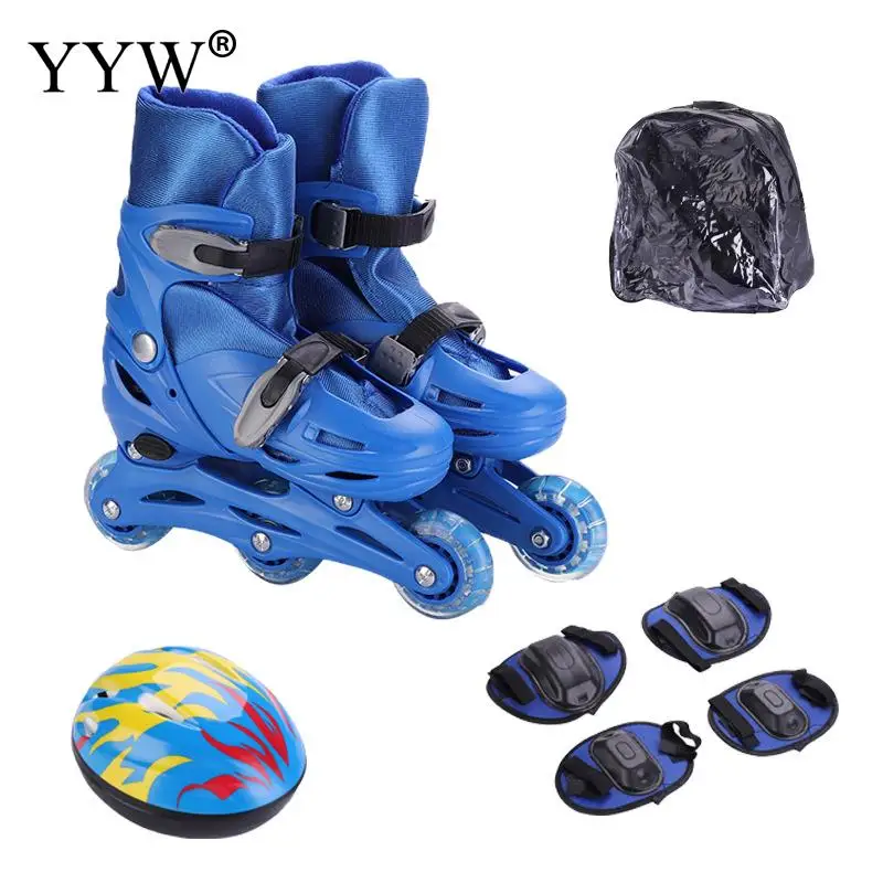 Inline Roller Skates Adjustable Children 4 Wheels Skate Shoes Boy With Protective Gear For Child Outdoor Sport Skating Girls