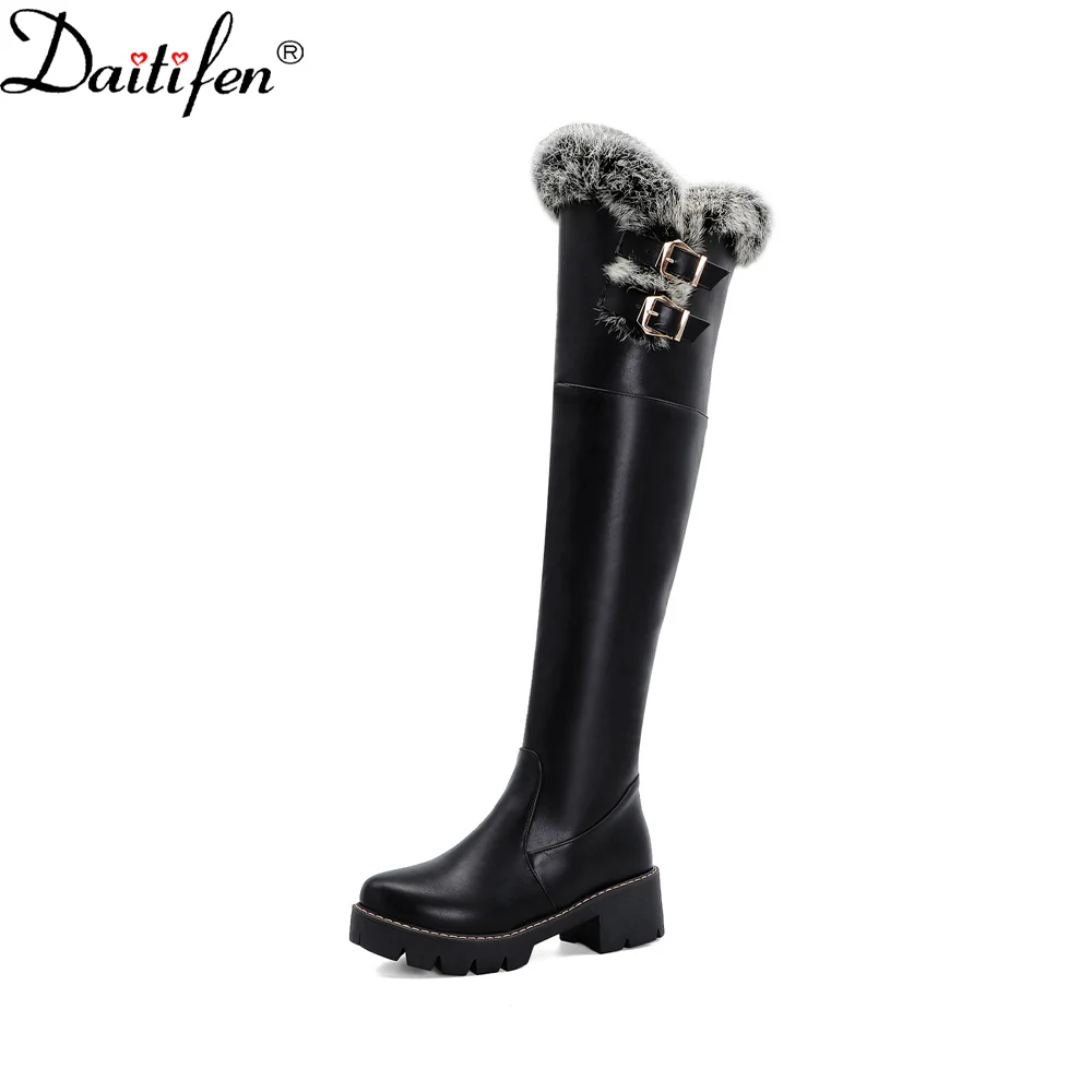 Daitife Women'S But Knee-Heel High-Tube Solid Color Knight Boots, Leather Small And Thin Temperament Women'S Shoes