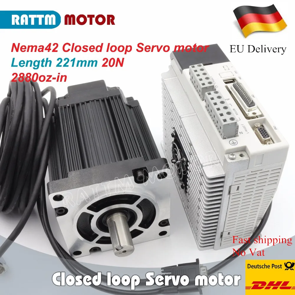 【RU / EU】Free VAT Nema 42 Closed loop servo motor 20N.m 2880oz-in stepper motor 3-Phase Hybrid stepper motor with Driver