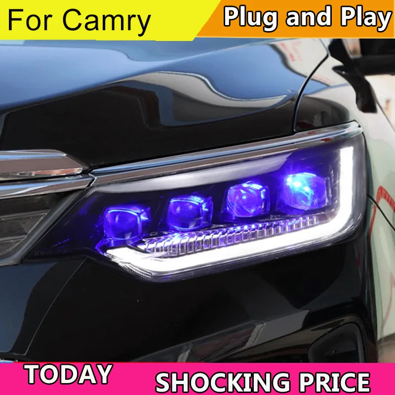 Car Styling for Camry V55 Headlights 2015-2017 Camry Headlamps Lens Projector Dynamic Turn Signal