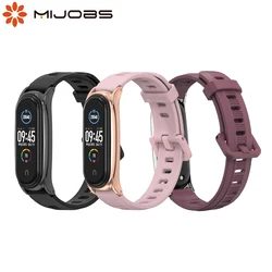 Strap For Mi Band 9 8 7 6 5 Global Wristband Miband 8 7 6 Silicone Band Bracelet Silica Gel Pulseira Wine Red Strap