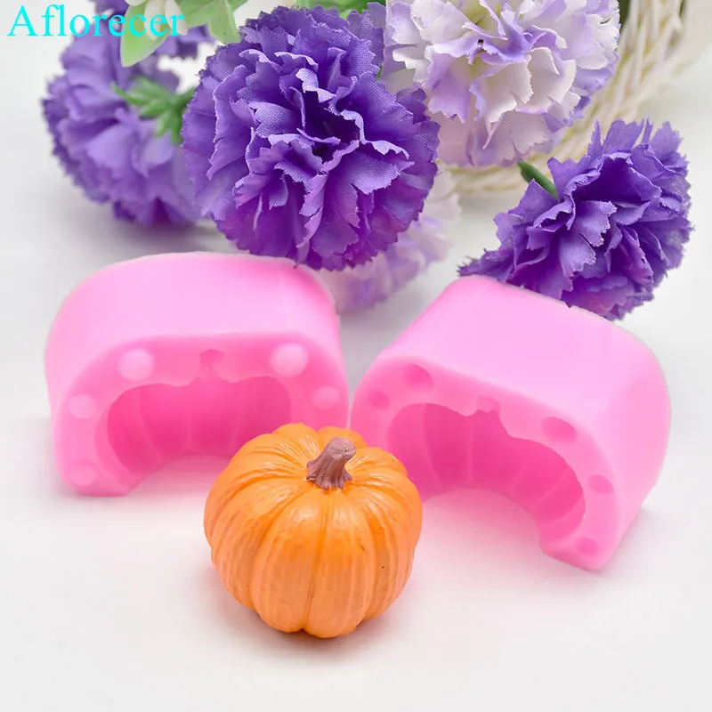 Mini Pumpkin Shape Candle Silicone Mold DIY Aroma Plaster Crafts Mould Halloween Home Decoration Small Candle Soap Mold