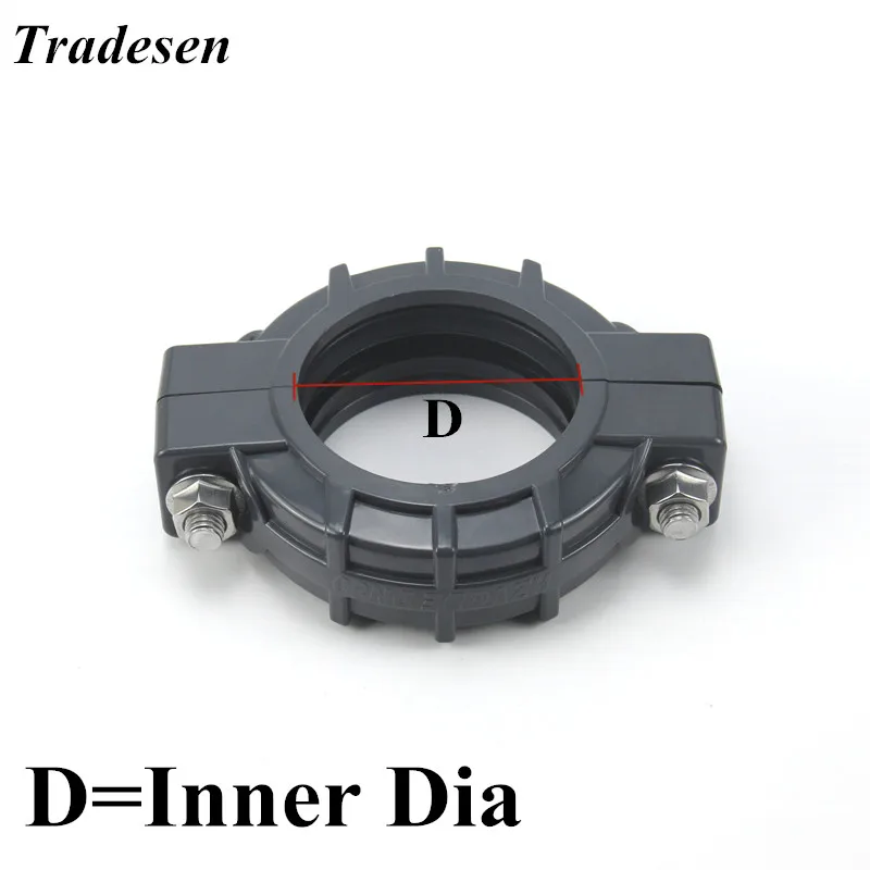 1 stücke UPVC DN32-DN80 Slot hülse joint Clamp Stecker Garten Bewässerung Wasser PVC Rohr Adapter Mechanische Rohr Verbindung