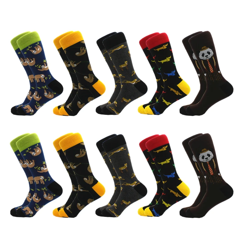 Hot Sale Men Socks Funny Colorful Combed Cotton Compression Socks Dress Soft Breathable Casual Happy Men Socks With Print