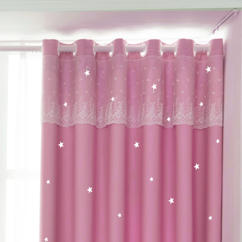 Shiny Stars Children Cloth Curtains Blackout Short Curtains For Living Room Bedroom Curtains For Living Dining Room Room Window