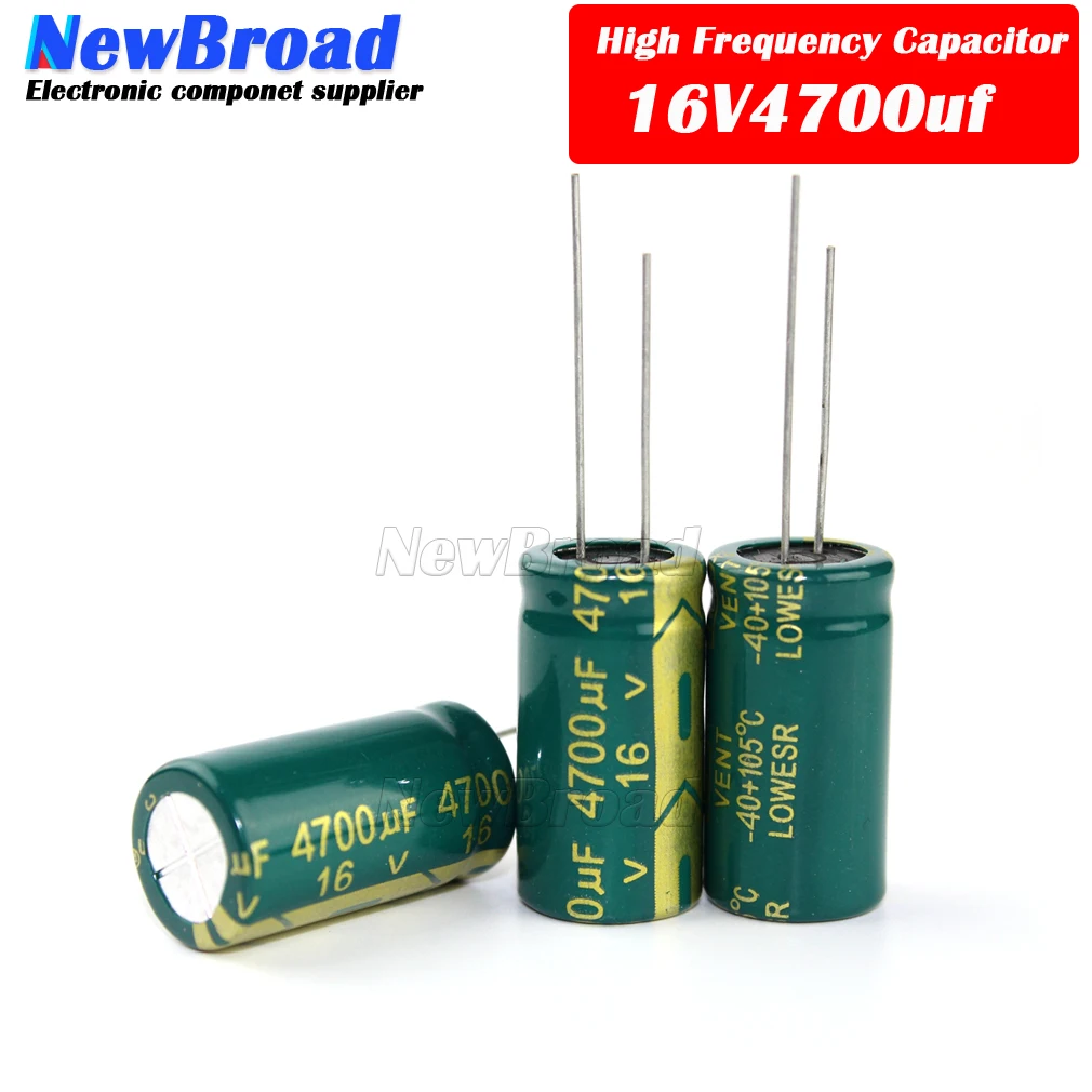 10PCS Aluminum electrolytic capacitor 4700UF 10V 16V 25V 35V 50V 63V high frequency low resistance long life 4700UF Green-gold